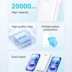 BWOO DUAL USB-A OUTPUT POWER BANK (P32) 20000MAH