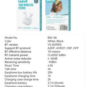 BWOO WIRELESS EARPHONE (BW06)