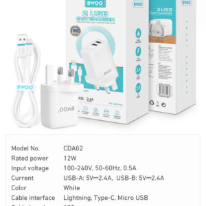 BWOO 12W CHARGER (CDA-62L)