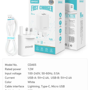 BWOO 12W FAST CHARGER (CDA-65L)