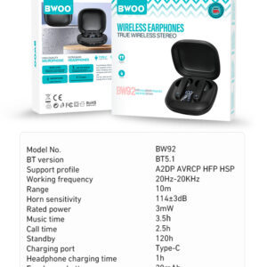 BWOO WIRELESS EARPHONE (BW-92)