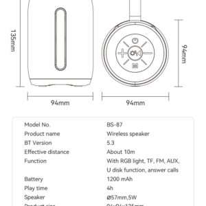 BWOO WIRELESS SPEAKER (BS-87)