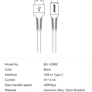 BWOO DATA CABLE (X288-C) USB-C TYPE